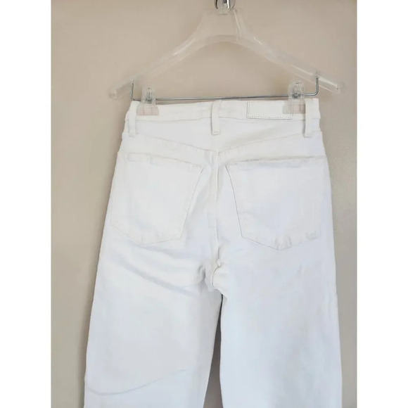 NWD Re/Done High Rise 70's Stove Pipe Distressed Jeans Size 26 White #BA406 - Picture 8 of 13